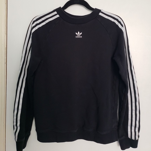ADIDAS TRF Crew Sweater — Black & White - Picture 1 of 4